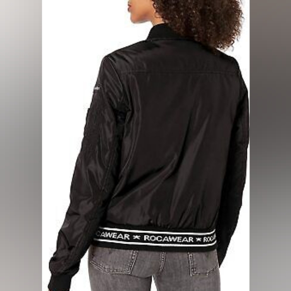 ♠BLACK ROCAWEAR LOGO BOMBER JACKET - Picture 2 of 14